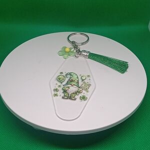 Green Gnome Keychain with Tassel